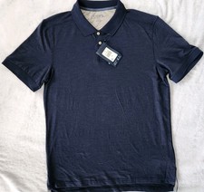 Men's MEDIUM CHAPS Core Golf Collared Polo NAVY BLUE Moisture Wicking BNWT