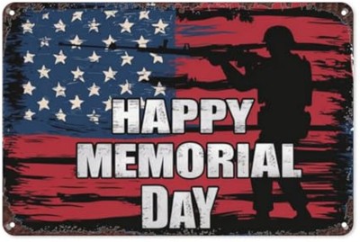 American Flag Memorial Day Retro TTin Metal Signs Vintage Metal Wall Decor fo