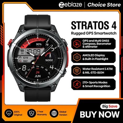 Zeblaze Stratos 4 GPS Smartwatch 1.43'' AMOLED Abyss Black Electric Orange