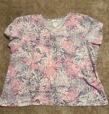Scrubstar Women s Medical Scrub Top V-Neck Knit Cotton Patterned 3XL