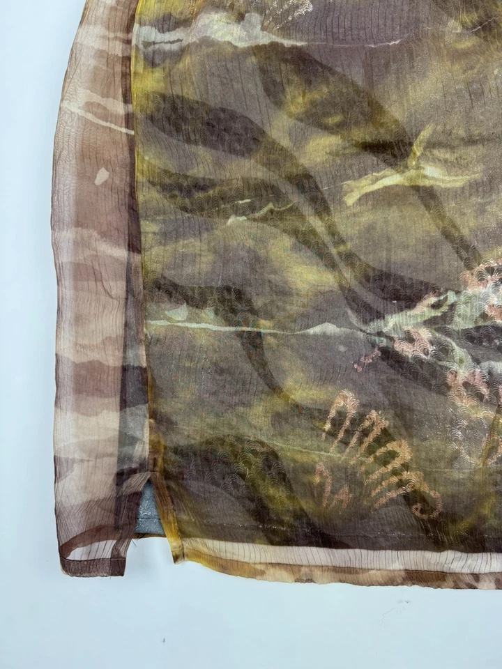 Saia midi Y2K Custo Barcelona estampada malha em camadas - Imagem 2 de 4