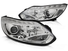 Scheinwerfer LED Tagfahrlicht Optik kompatibel mit Ford Focus 3 Bj. 11-14 Chrom