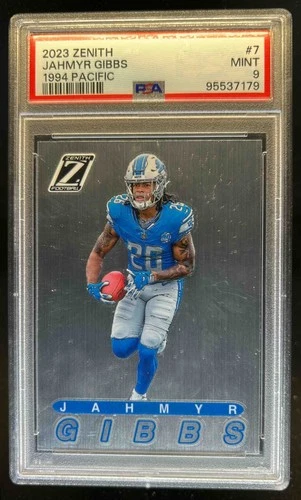 2023 Panini Zenith Jahmyr Gibbs 1994 Pacific Rookie RC #7 Lions PSA 9