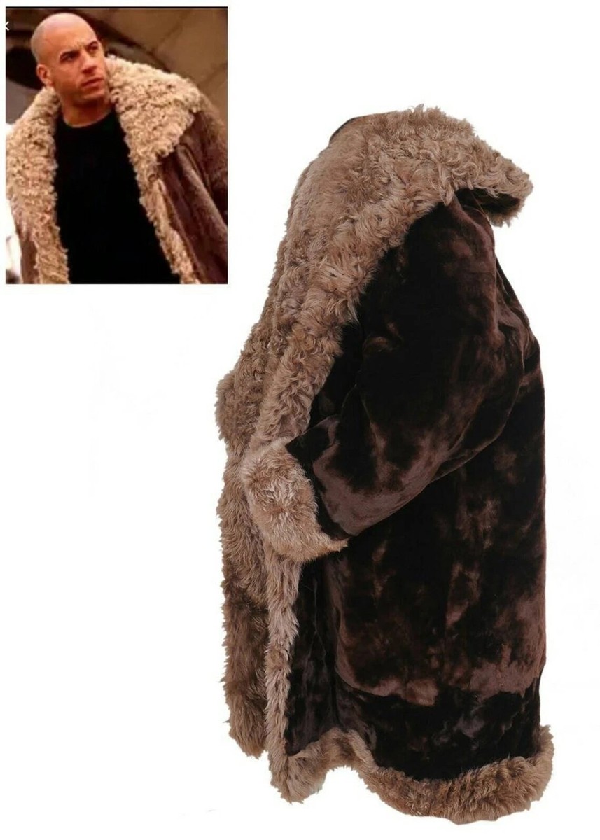XXX Movie VIN DIESEL Real Sheared BEAVER Fur Coat Sheep Fur Inside