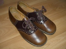 70s Vtg Saddle Shoes Leather US women's 9 D wide