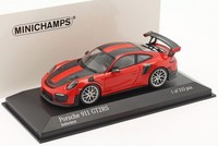 Porsche 911 (991 Ii) GT2 Rs Weissach-Paket 2018 Indischrot / Silberne Felgen 1:4