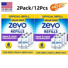 2Pack Zevo Flying Insect Trap Refill Cartridges Easy to Use (6 Refill Cartridges