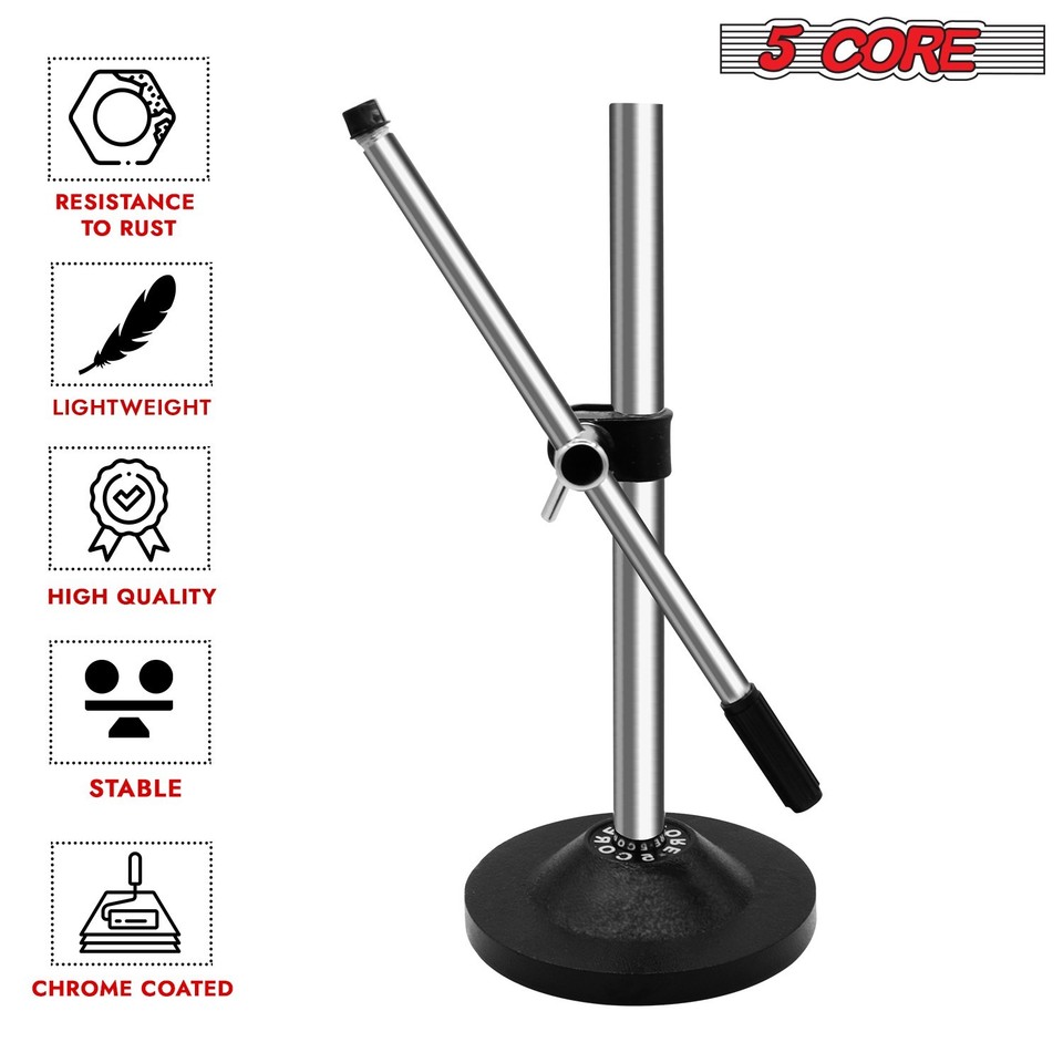 5Core Mic Stand Adjustable Desk Boom Microphone Stands Pedestal Para ...