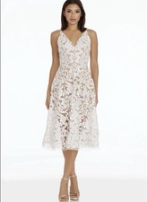 NWT Dress The Population Blair Sleeveless Sequin Lace Midi Dress Sz Xs
