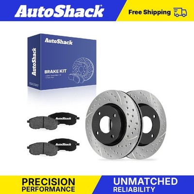Front Drilled Slotted Brake Rotors Ceramic Pads for Nissan, Versa 2007-2012