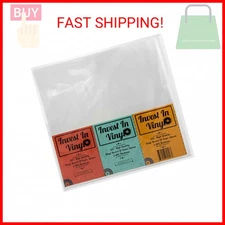 Invest In Vinyl 100 Clear Plastic Protective LP Outer Sleeves 3 Mil. Vinyl Recor