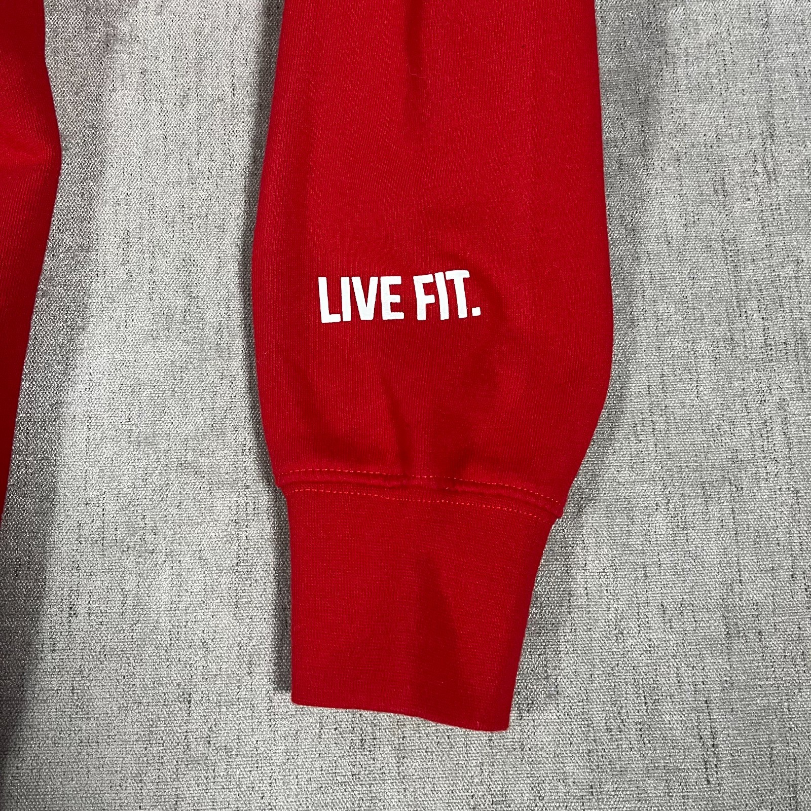 Live Fit LVFT Pullover Hoodie Men Small Red Performance Workout Gym Logo NWT image 6