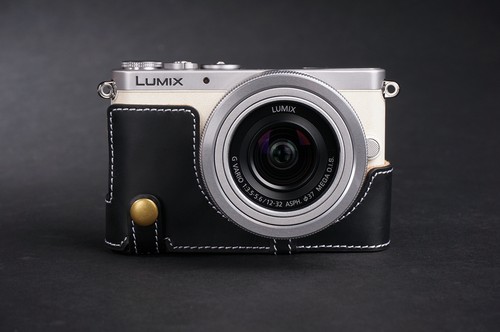 Genie Echtleder Vollkamera Tasche für Panasonic GM1 GM1S 12-32 Objektiv offen - Bild 5 von 7