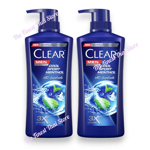 Clear Men Shampoo Anti-Dandruff Cool Sport Menthol 360ml pack of 2 bottles