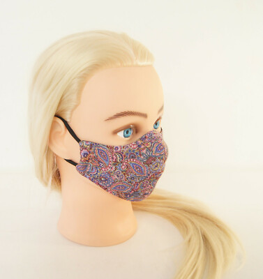 Funky Retro Design Face Mask - Travel Mask - 70's Style Flower Mask Nice Design