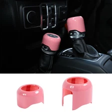 Interior 4WD Gear Shift Knob Cover Trim Decor Pink For Jeep Wrangler JL JT 2018+