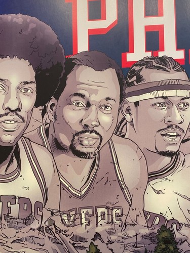 Philadelphia 76ers Mount Rushmore Print HOF Iverson, Erving, Chamberlain, Malone - Picture 7 of 11