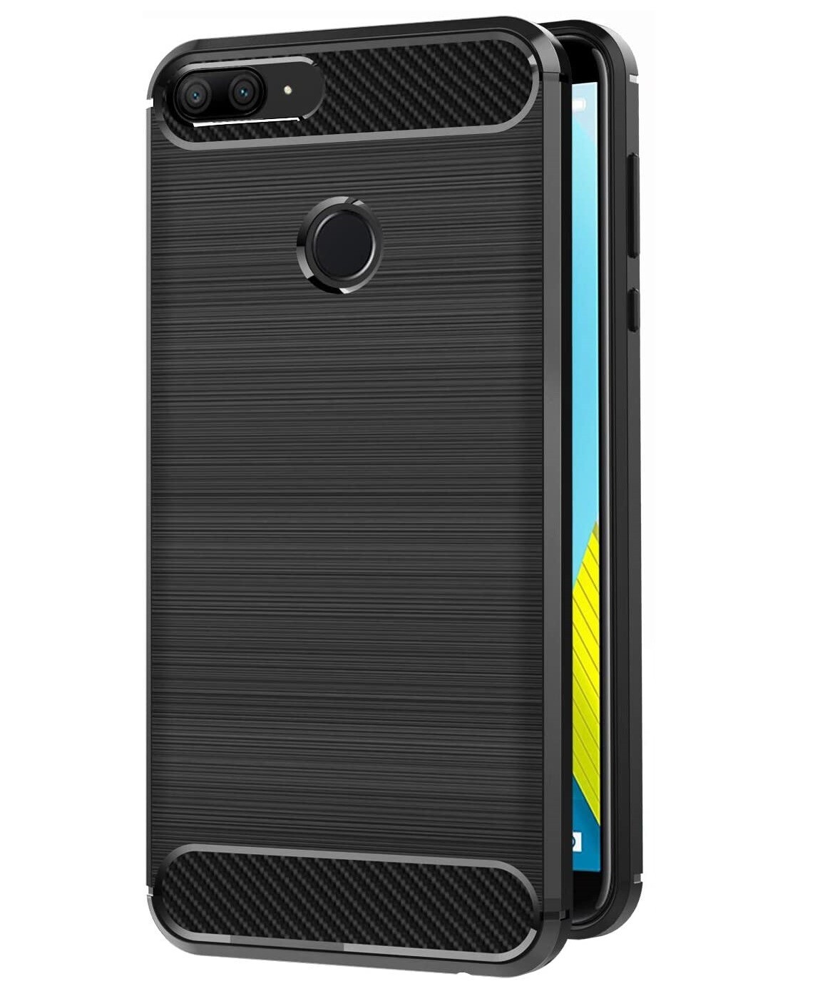 For HUAWEI HONOR 9 LITE CARBON FIBER SHOCKPROOF CASE BLACK HEAVY DUTY SLIM COVER