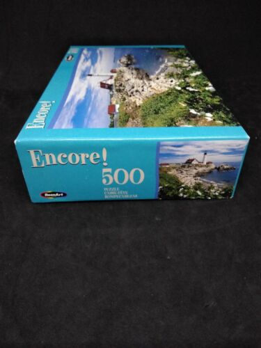 RoseArt Encore! White Rose at portland head maine - 500 Pieces Puzzle Box 10X18 - Picture 3 of 3