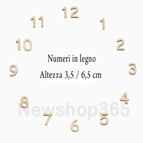 Set numeri in legno per orologio parete incisione laser misure  personalizzate | eBay