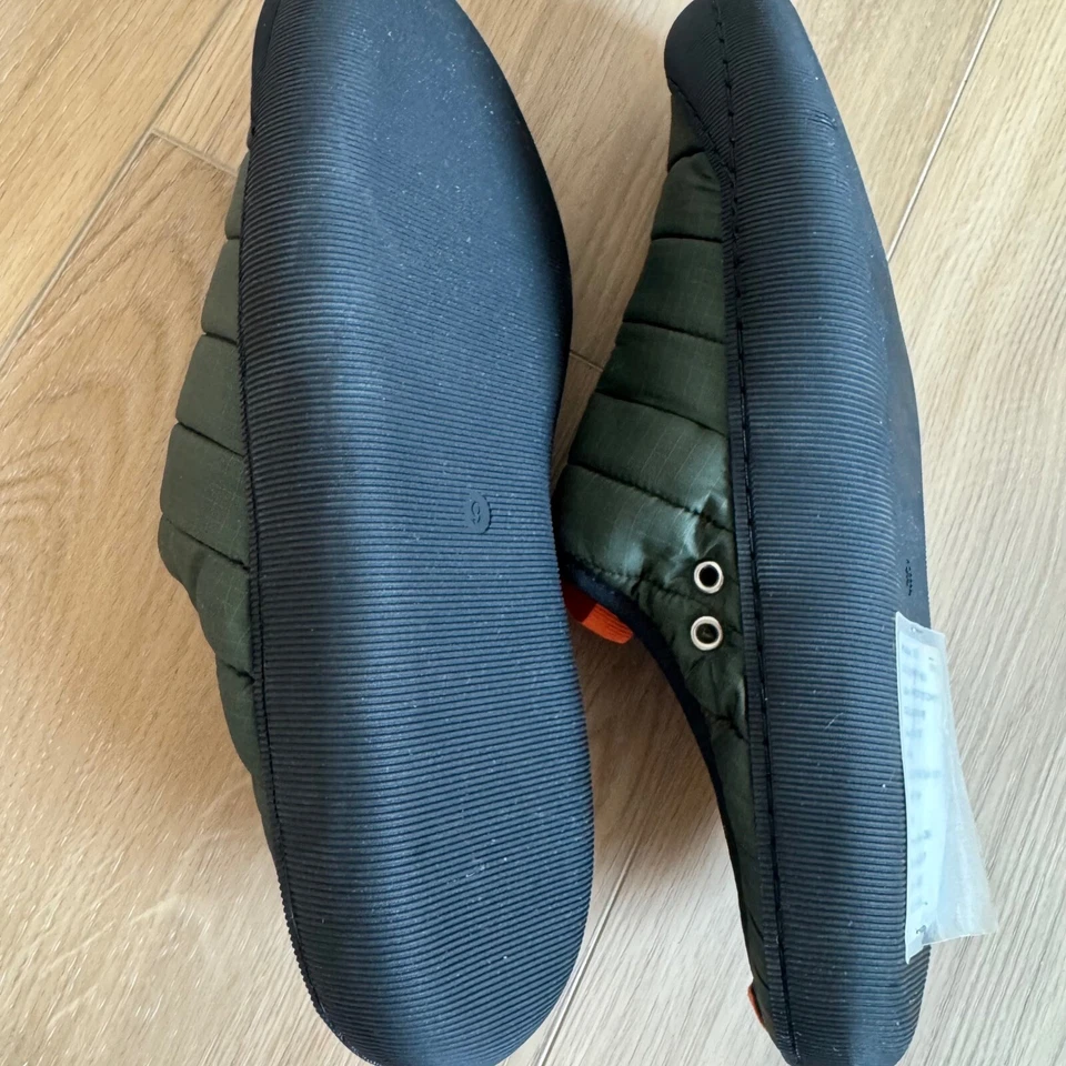 Huckberry скольжения на мулы открытый Тапочки дом туфли с подкладкой комфорта оливковый зеленый - Изображение 4 из 4