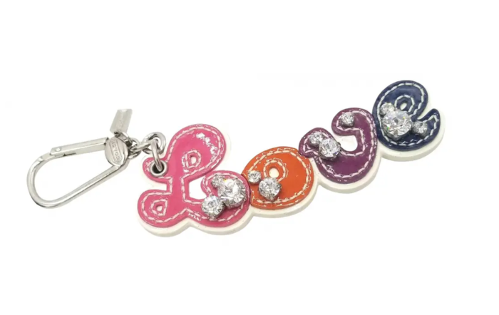 Coach Love Patent Leather and Rhinestone Bag Charm | eBay