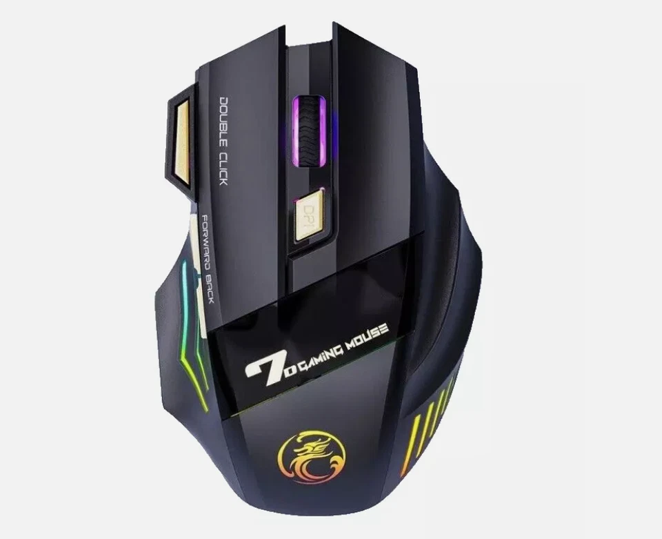 Souris de Jeu Gaming sans fil Mouse Gamer PC Ordinateur 7 boutons 5500 DPI - Photo 1/4
