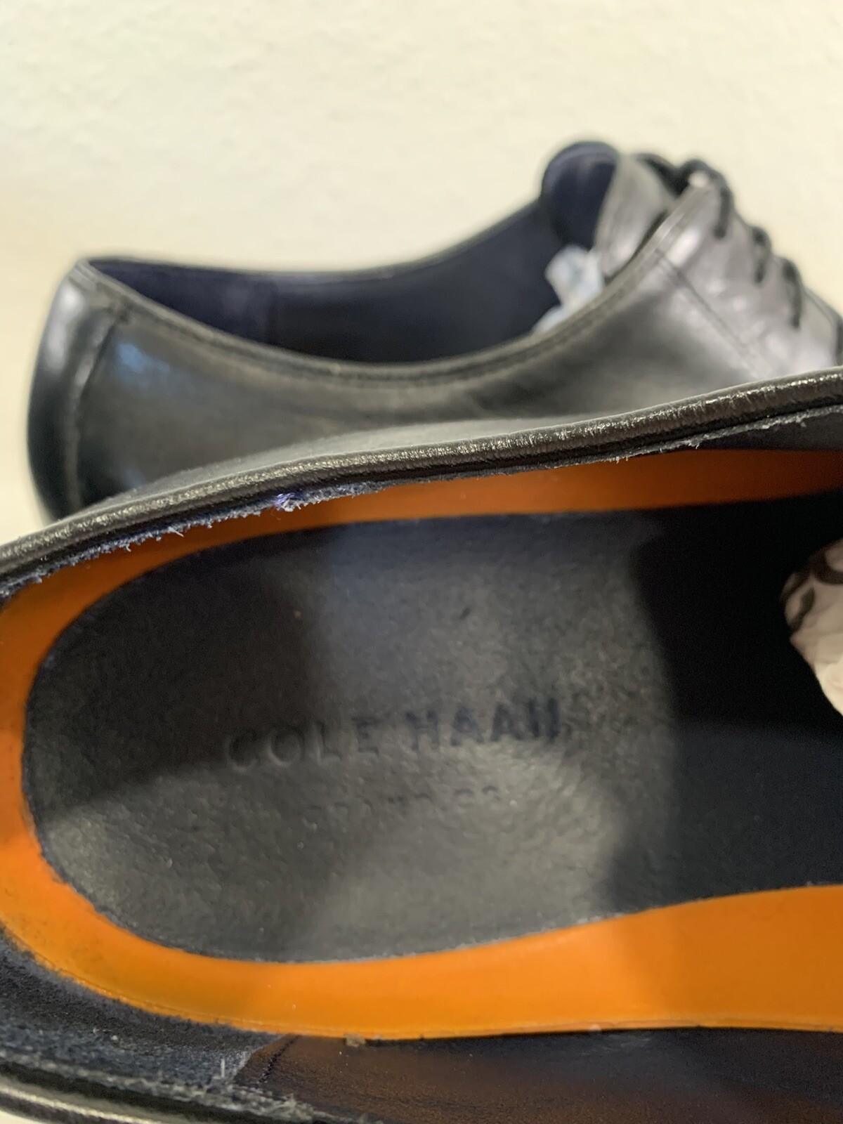 SAOLA Scarpe Oxford Cole Haan Lenox Hill Cap Toe 13M nere stringate in pelle con scatola