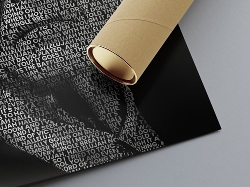 "Póster de Leonard Cohen (sin enmarcar), letras de Aleluya, arte de pared, talla: 24x36" - Imagen 3 de 6