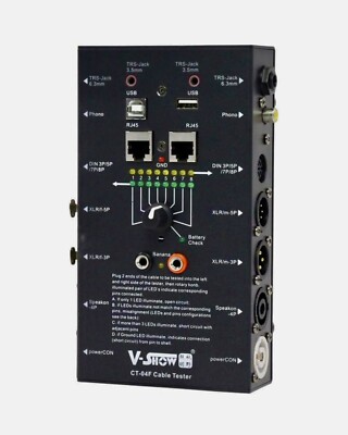 V-Show Cable Tester - 8-Way Switch Wire Tracker for USB, RJ45, XLR Cables
