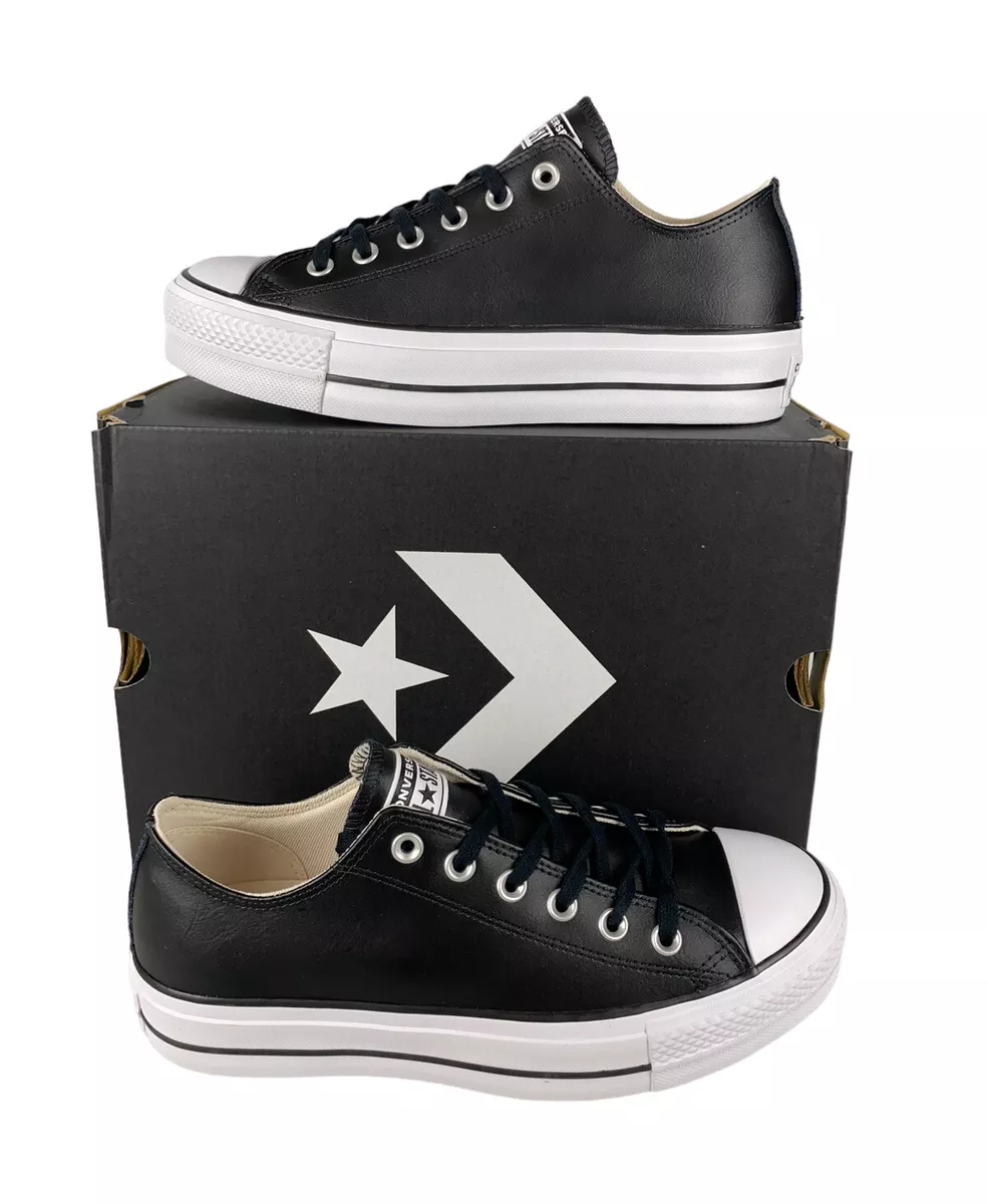 Converse Chuck Taylor All Star High Street Leather Sneakers in Black | Lyst