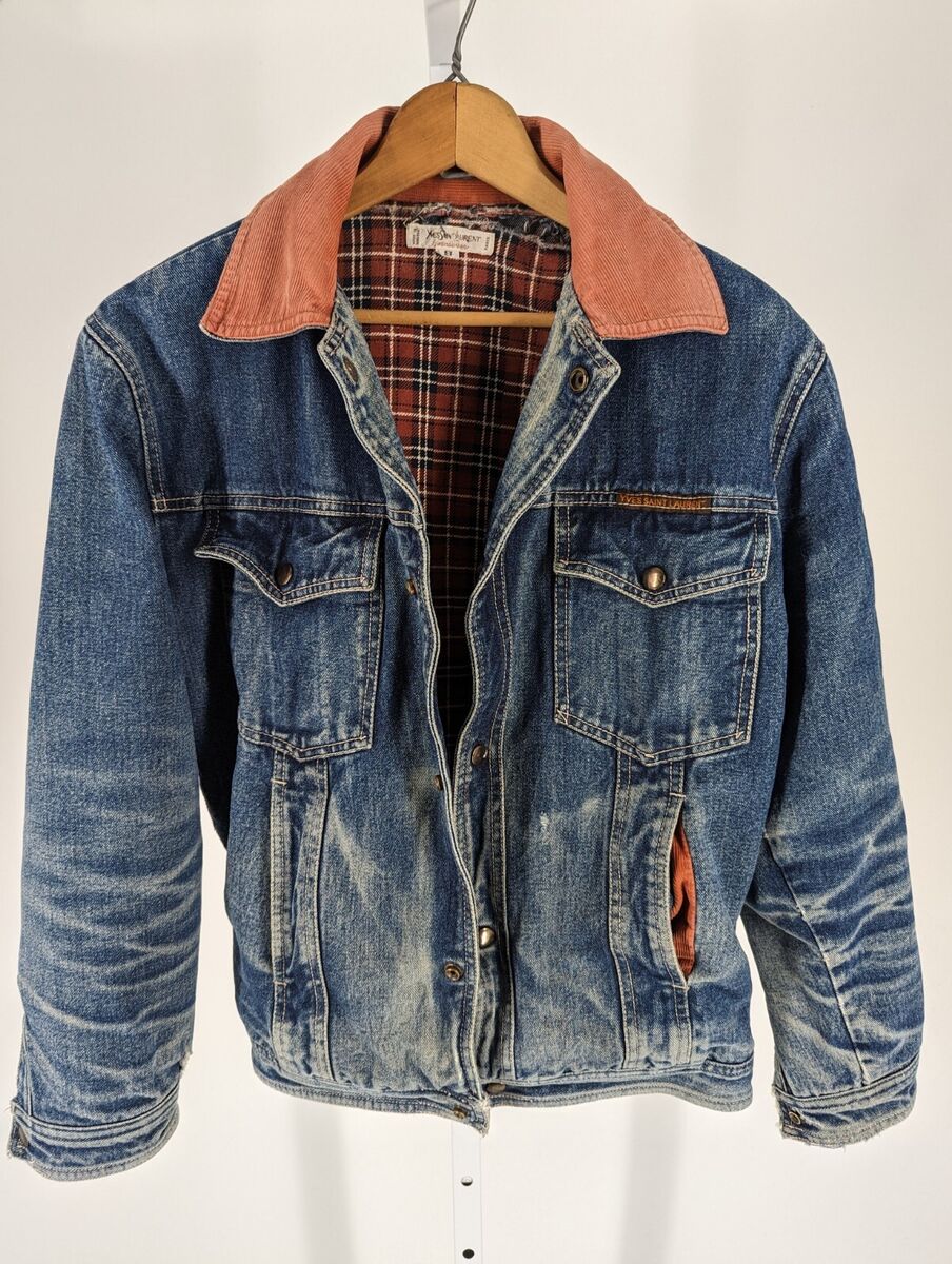 Yves Saint Laurent Vtg 80s Flannel Lined Corduroy Denim Yves Saint Laurent Vtg 80s Flannel Lined Corduroy Denim