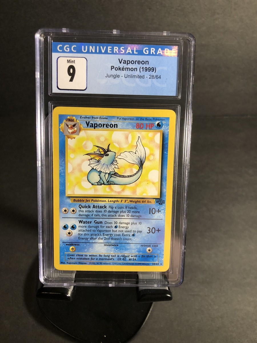 1999 Pokemon Vaporeon unlimited Non Holo Jungle # 28 graded CGC 9 Mint WOTC  Rare | eBay