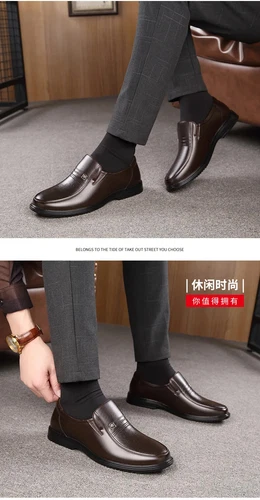 Shoes Men Loafers Genuine Shoes Classic Soft Leather Breathable Men Shoes Flat - Picture 13 of 23