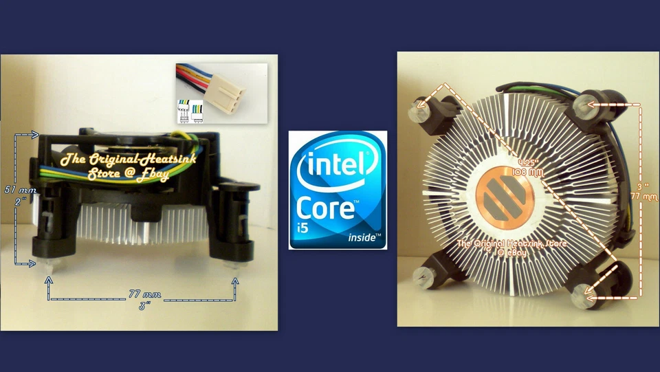 Intel Xeon X3400 Heatsink Fan for X3430 X3440 X3450 X3460 X3470 X3480 New - Image 3 of 4