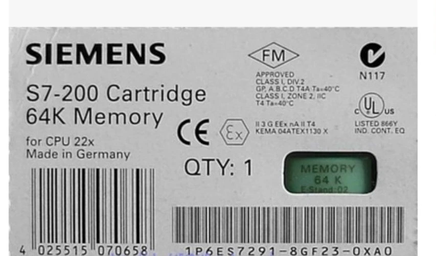 NEW Siemens S7-200 Cartridge 64k Memory 6ES7 291-8GF23-0XA0 free shipping - Image 3 of 3