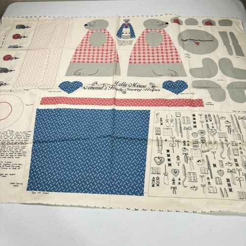 vintage concord fabric panel molly mouse cotton - Picture 2 of 9