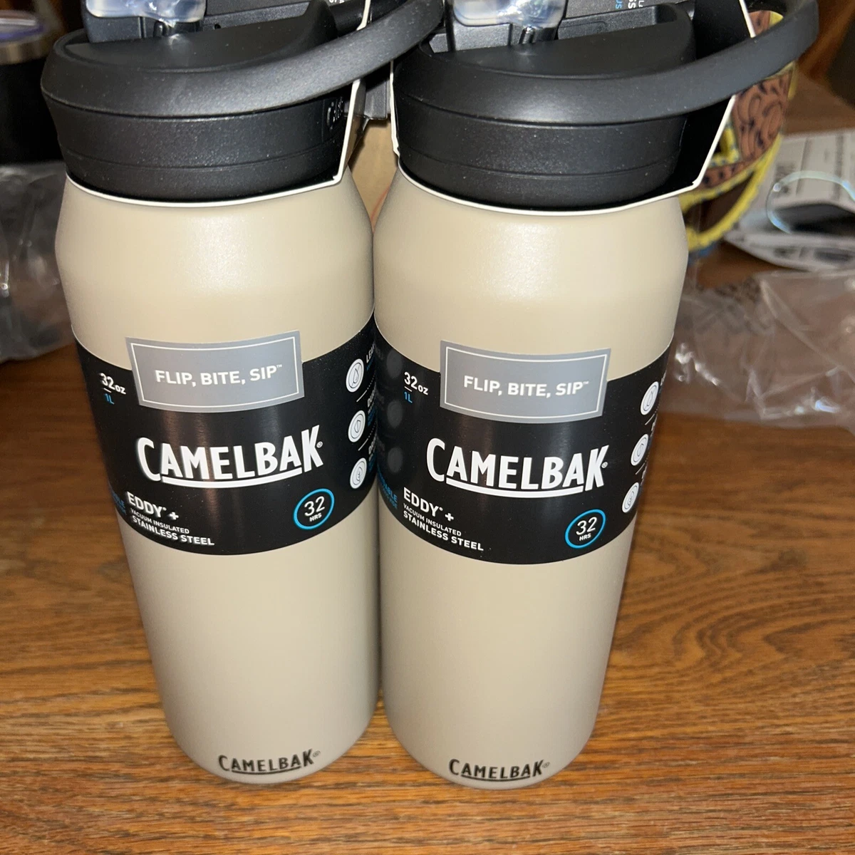 CamelBak 32 Oz Eddy+ Vacuum Stainless Water Bottle W Straw 32 Oz - Dune LOT  OF 2