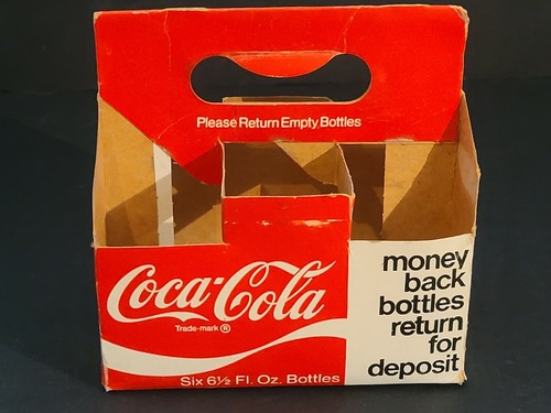 Vintage Coke Bottle 6 1/2 oz Coca Cola 6 Pack Cardboard Carton - 第 3/6 張圖片