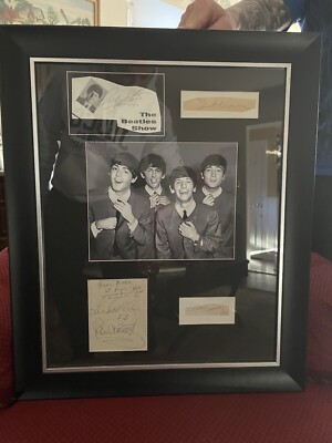 The Beatles Signed All 4 Lennon/McCartney/Harrison/Starr+ Framed