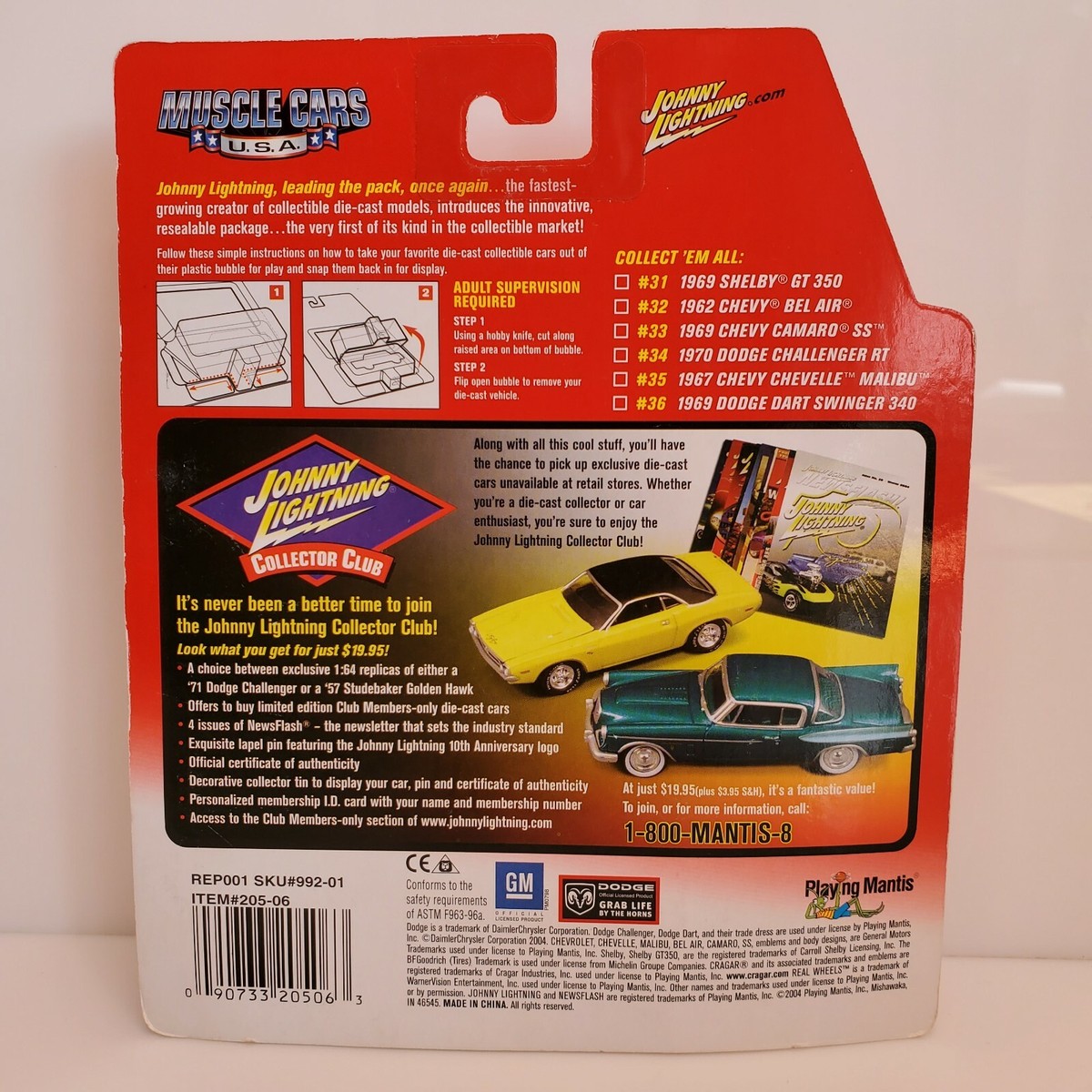 RARE Johnny Lightning Thunder Jet White Lightning – Slot Car 1970 Barracuda, Neuve