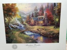 Thomas Kinkade 11"x14"  Print Mountain Paradise 25th Silver Anniversary Perfect