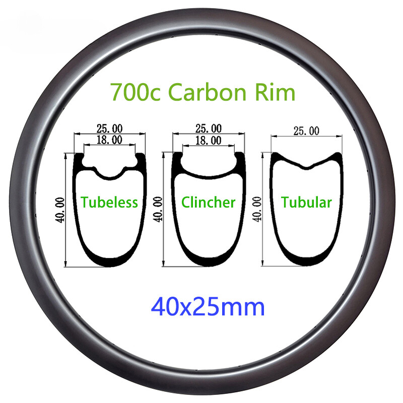Cerchio in carbonio per bici da strada 700c