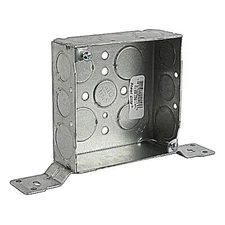 Thomas & Betts Galvanized Steel Outlet Box 4" Square 1.5" Deep w Bracket