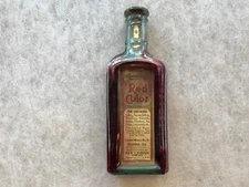 Rawleigh’s Red Color Vintage Cooking Dye Bottle, Freeport, Illinois