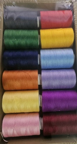 Thread For Sewing Polyester Blue All-Purpose Sewing Threads 12 Colors 600 Yards