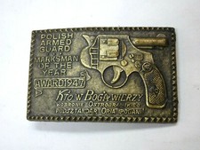 Vintage Brass Belt Buckle Polish Armed Guard Marksman of the Year