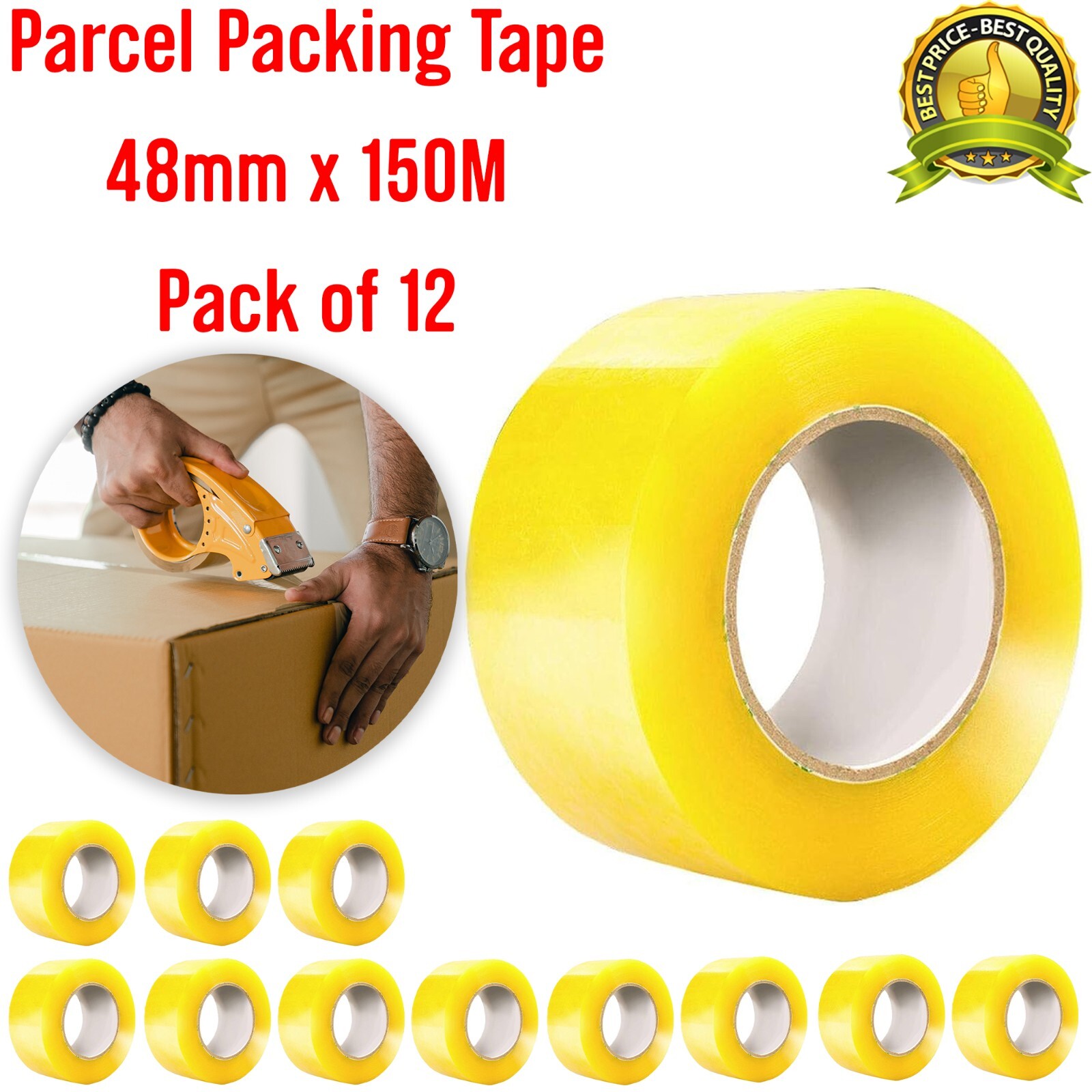 CLEAR STRONG PARCEL PACKING PACKAGING TAPE SELLOTAPE CARTON SEALING