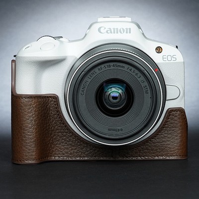 2024 Handmade Genuine Real Leather Half Camera Case Cover Bag For Canon EOS R50