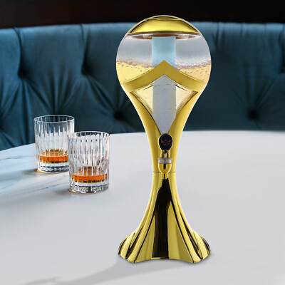 3L Wine Dispenser Spherical Beverage Dispenser With Ice Tube And Led Lights